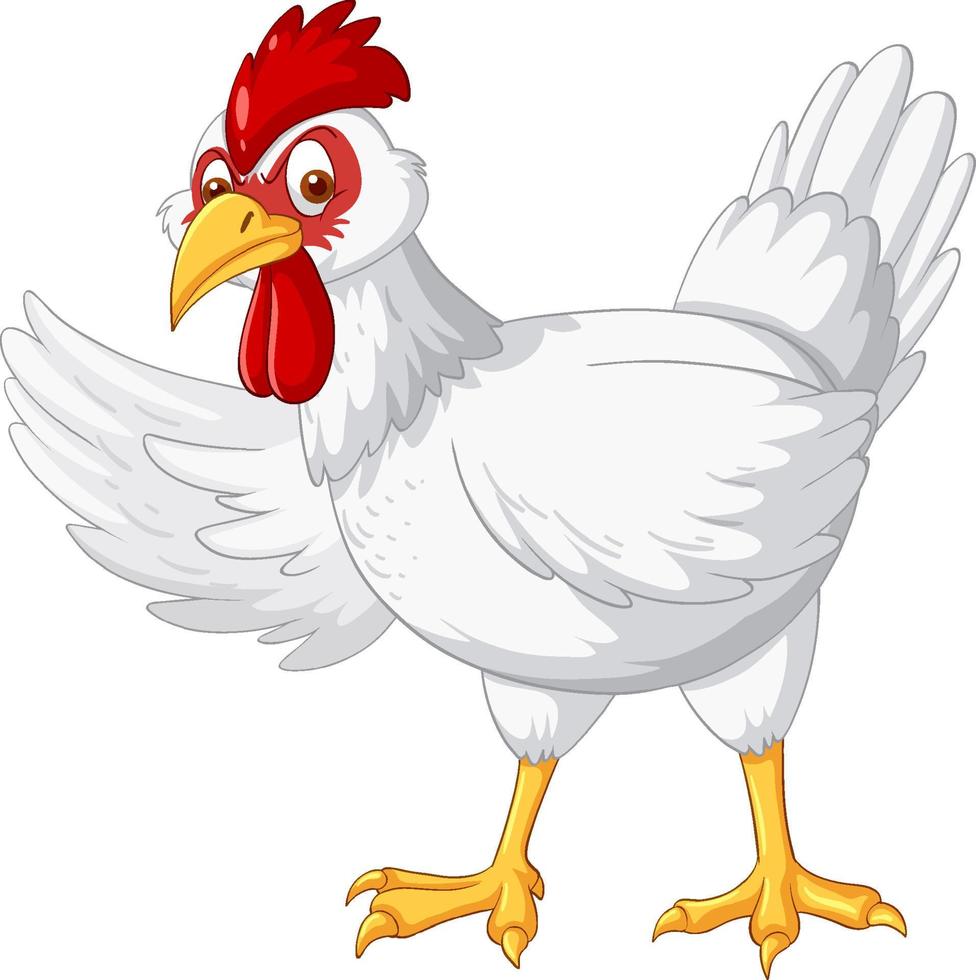 um personagem de desenho animado de frango branco 5925489 Vetor no Vecteezy